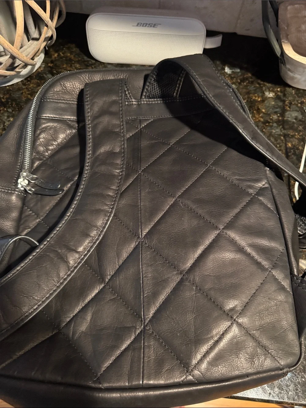 Beckett Simonon Logan Black Leather Backpack